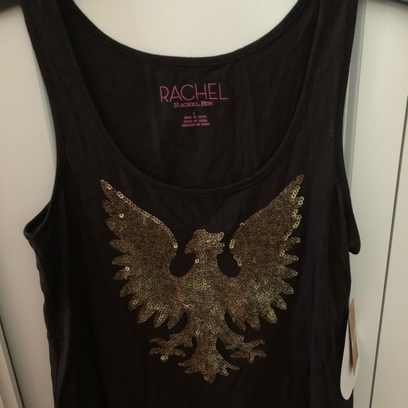 Rachel Roy Eagle tank top with gold sequents! Size Small - Picture 2 of 10